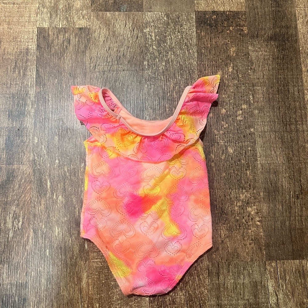 Girls Pink Tye Dye Bathing Suit